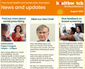 Healthwatch Northumberland newsletter August 2023