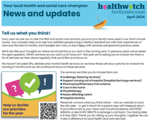 Healthwatch Northumberland newsletter April 2024